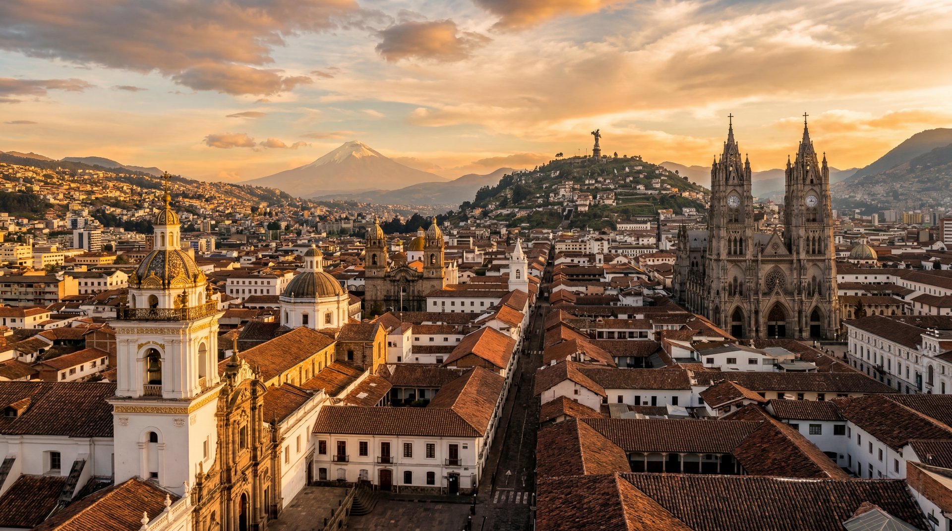 Centro histórico de Quito al atardecer