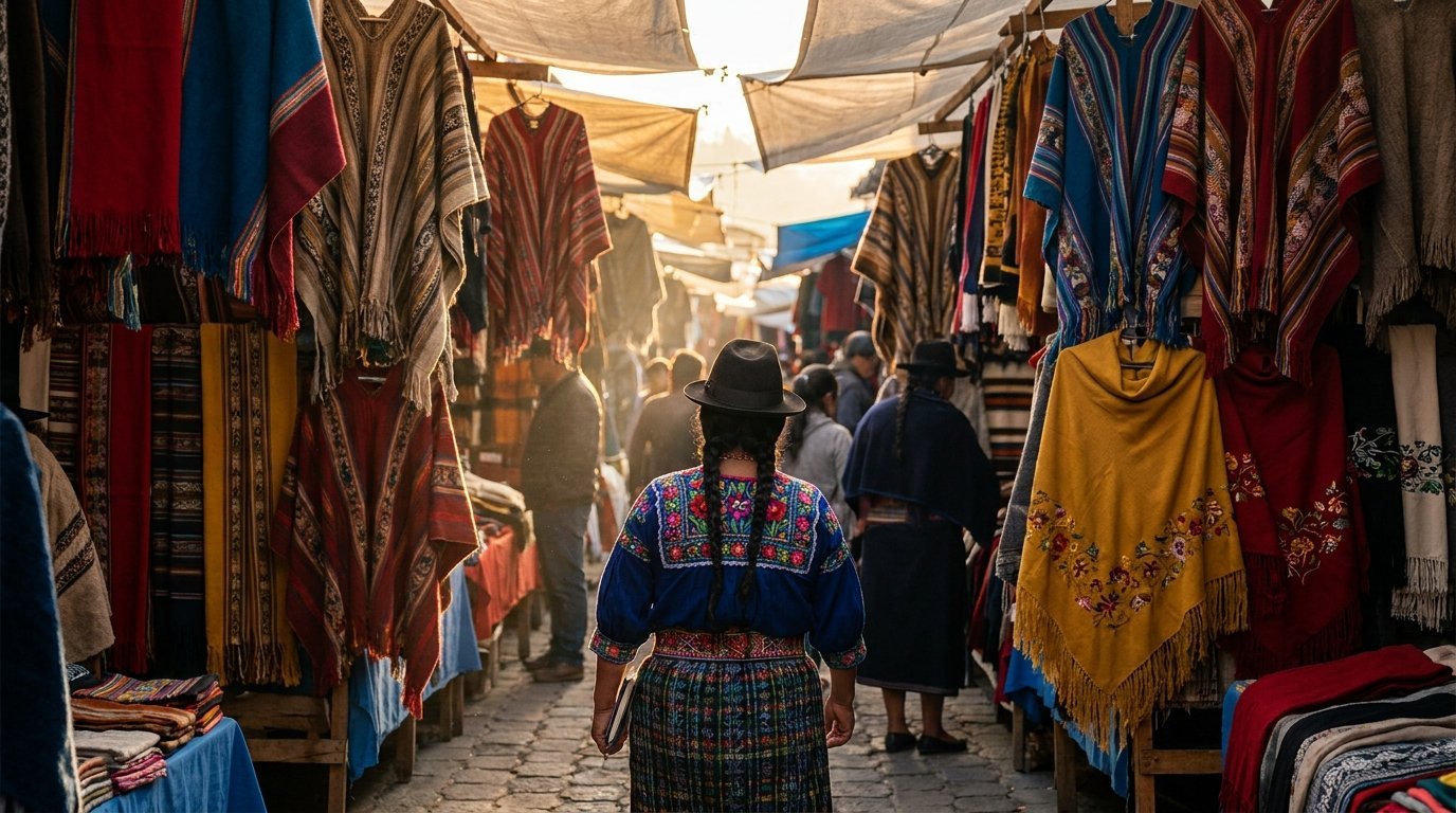 Plaza de los Ponchos en Otavalo