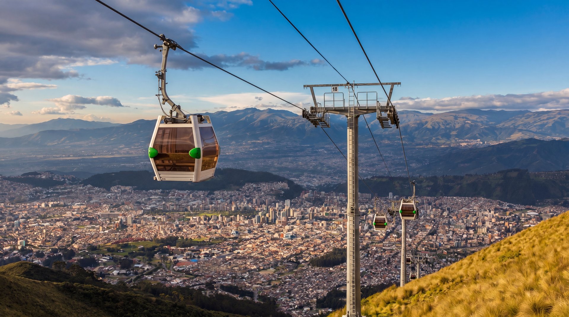 Teleférico de Quito con vistas a los Andes