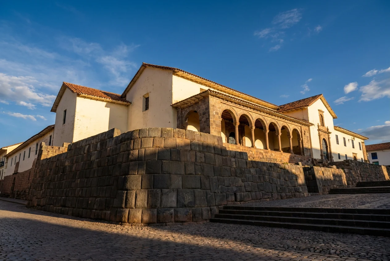 Templo de Qoricancha con muro inca y convento colonial Santo Domingo